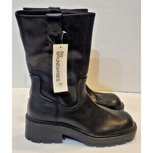 NWT Women No Boundaries Boots SZ 10 Pull On Lug Sole Zip Memory Foam Goth Grunge